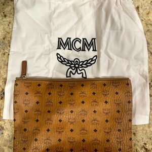 MCM Cognac Visetos Toiletry Bag